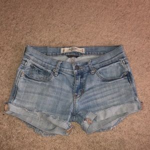 Blue denim shorts